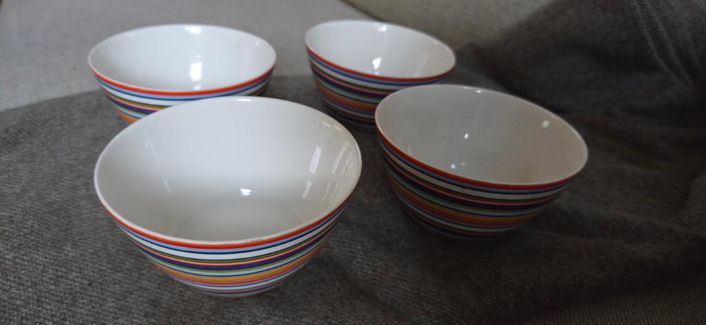 Iittala Origo soepkommen - set van 4 met vrolijke strepen, Verzenden