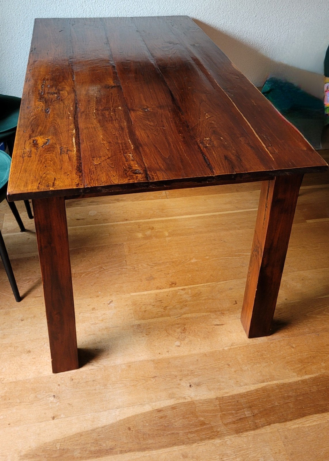 GRATIS - Koloniale eettafel 180x90cm - Massief hout, Ophalen, Gebruikt, 50 tot 100 cm, 150 tot 200 cm