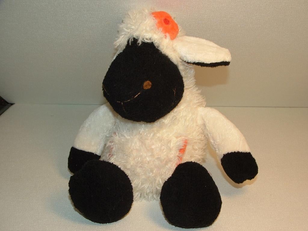 NICI SCHAAP PLUCHE KRULLEND WIT MET VELOURS WITTE, Ophalen of Verzenden, Nieuw, Overige typen