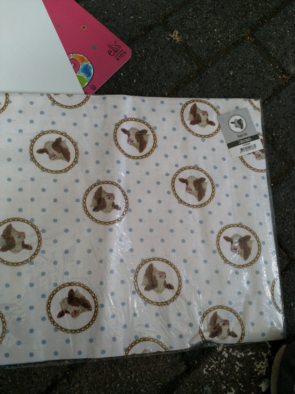 40 Placemats Jet ter Steege Nieuw in Verpakking Koeien, Ophalen of Verzenden, Nieuw, Blauw, Placemat
