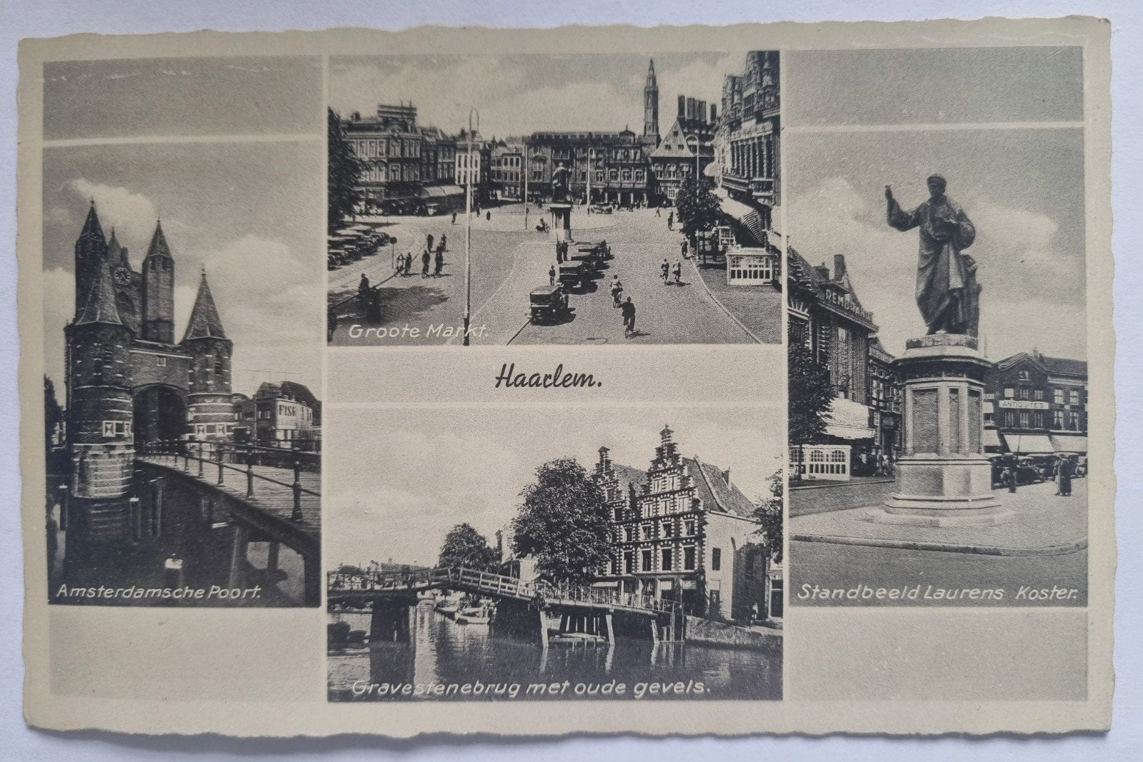Haarlem: Amsterdamsche Poort, Grote Markt, Ophalen of Verzenden, 1920 tot 1940, Ongelopen