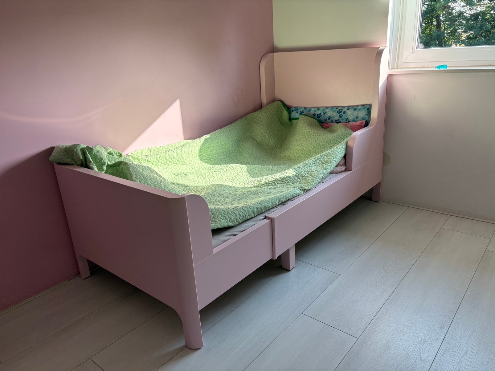 Meiden bed instelbaar met matras, Ophalen, 85 tot 100 cm, 140 tot 160 cm, Zo goed als nieuw