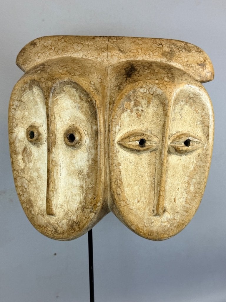 260923 oud Afrikaans Lega Bwami tweeling masker - Congo., Ophalen of Verzenden