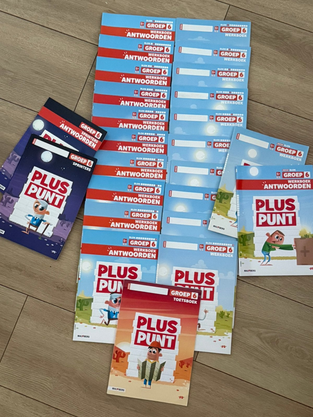 Een complete set PlusPunt boeken groep 6, niet in geschreven, Ophalen, Zo goed als nieuw