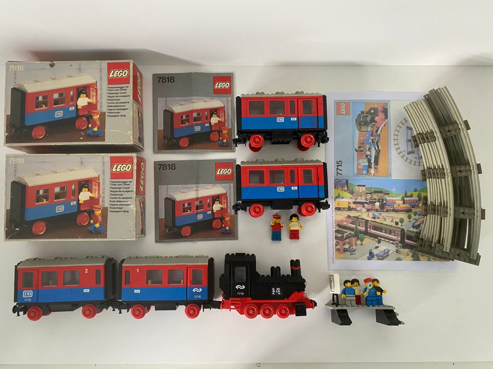 LEGO 12v 12 volt trein 7715 + 2x 7818 wagon met doos., Gebruikt, Inclusief doos, Overige thema's, Lego