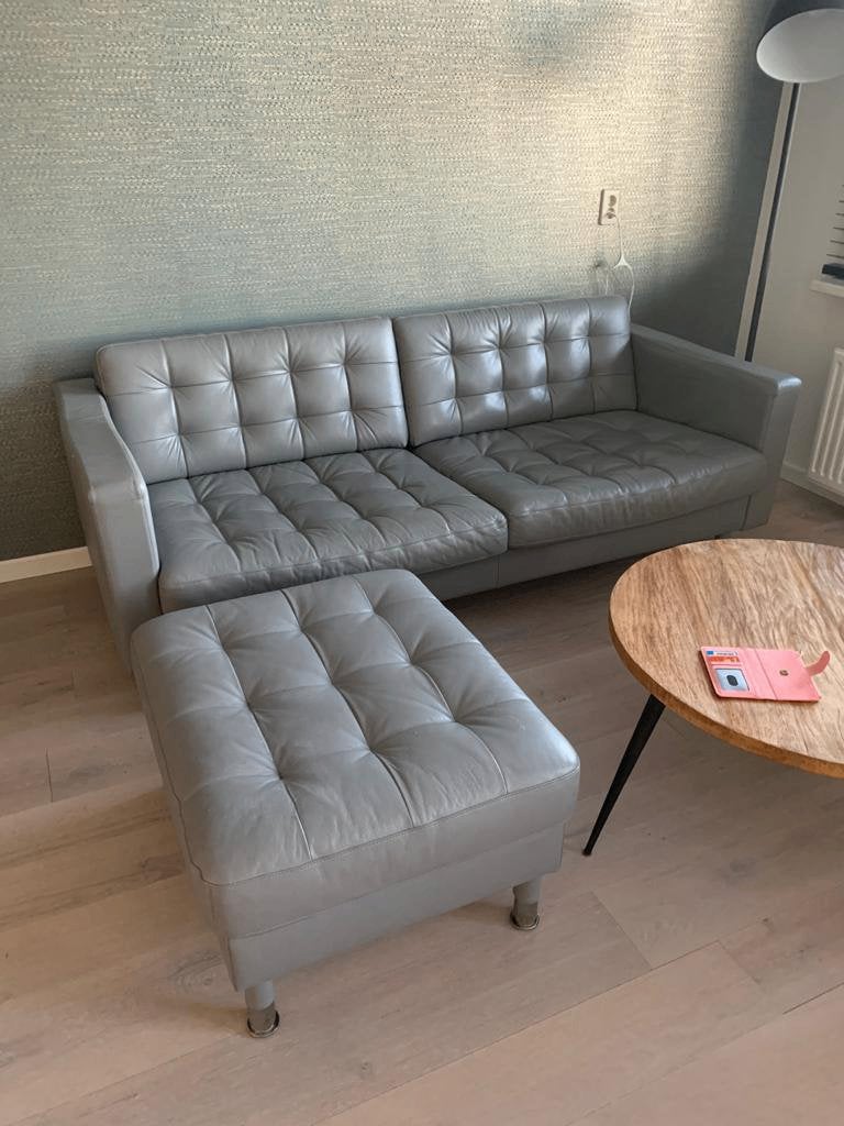 Ikea bank met hocker - gratis af te halen, Huis en Inrichting, Ophalen of Verzenden, Gebruikt, 75 tot 100 cm, Tweepersoons