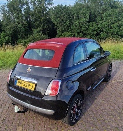 Luxe Fiat 500C 0.8TwinAir Automaat, Cabriolet, Zwart, Particulier, 25 km/l