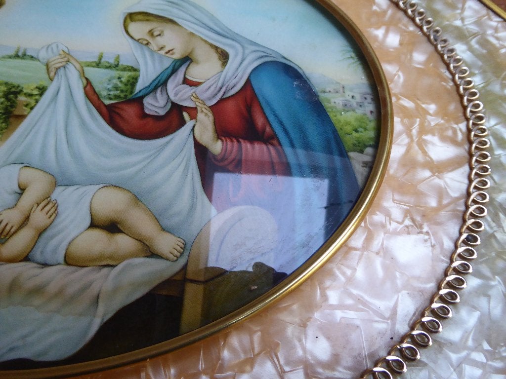Vintage religieuze wanddecoratie, Antiek en Kunst, Antiek | Religie, Ophalen of Verzenden