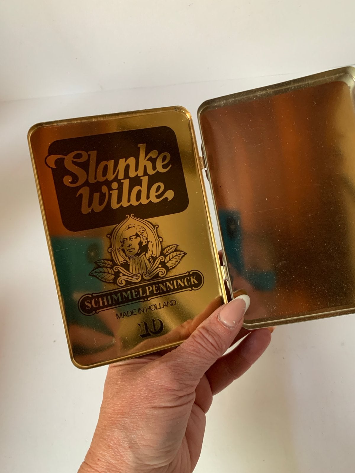 Vintage Schimmelpenninck Slanke Wilde sigarenblikje, Verzamelen, Rookartikelen, Aanstekers en Luciferdoosjes, Ophalen of Verzenden