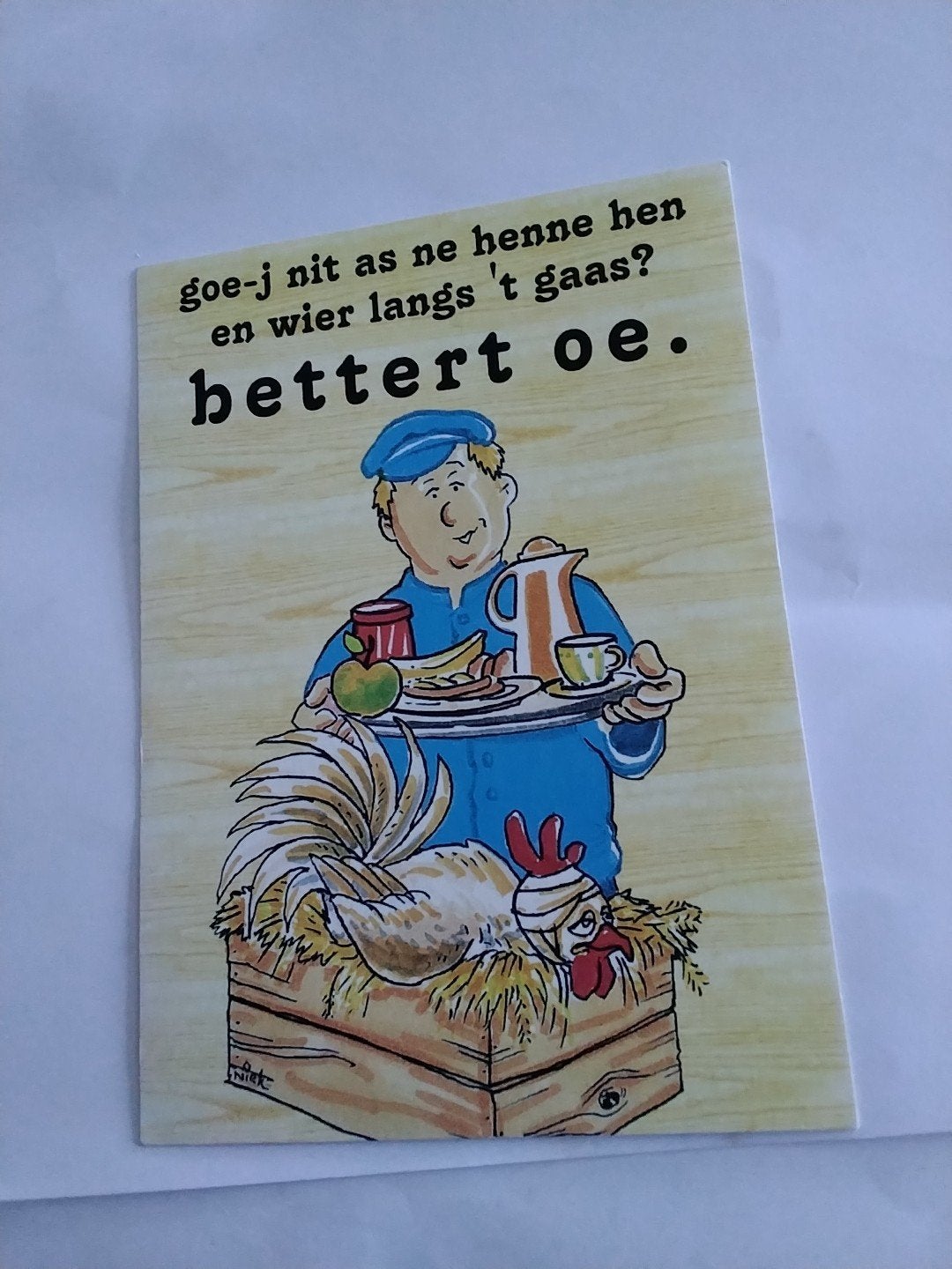 Ansichtkaart: 'goe-j nit as ne henne hen' - NIEK SINKE, Ophalen of Verzenden, 1980 tot heden, Gelopen