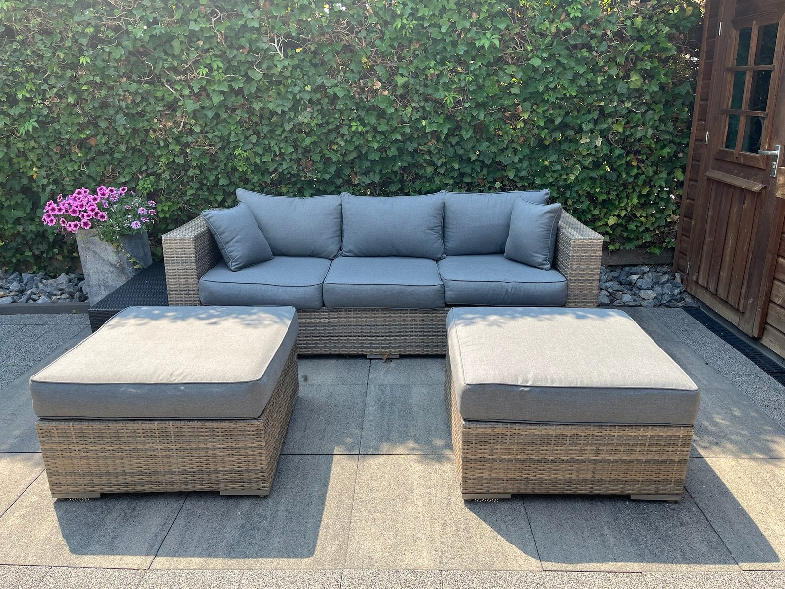 3-delige wicker loungeset (in hele nette staat), Ophalen, Zo goed als nieuw, Wicker, Bank