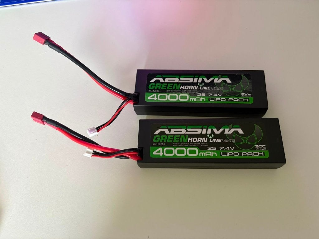 2x Absima Greenhorn 2S 4000MAH lipo`s, Ophalen, Zo goed als nieuw, Groter dan 1:32