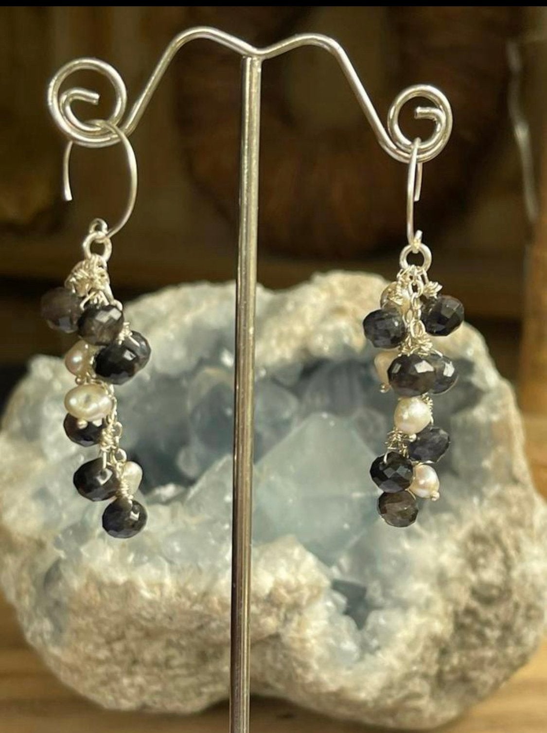 Ioliet , zoetwater Parel oorbellen 925 Sterling Zilver, Sieraden, Tassen en Uiterlijk, Edelstenen, Ophalen of Verzenden, Nieuw