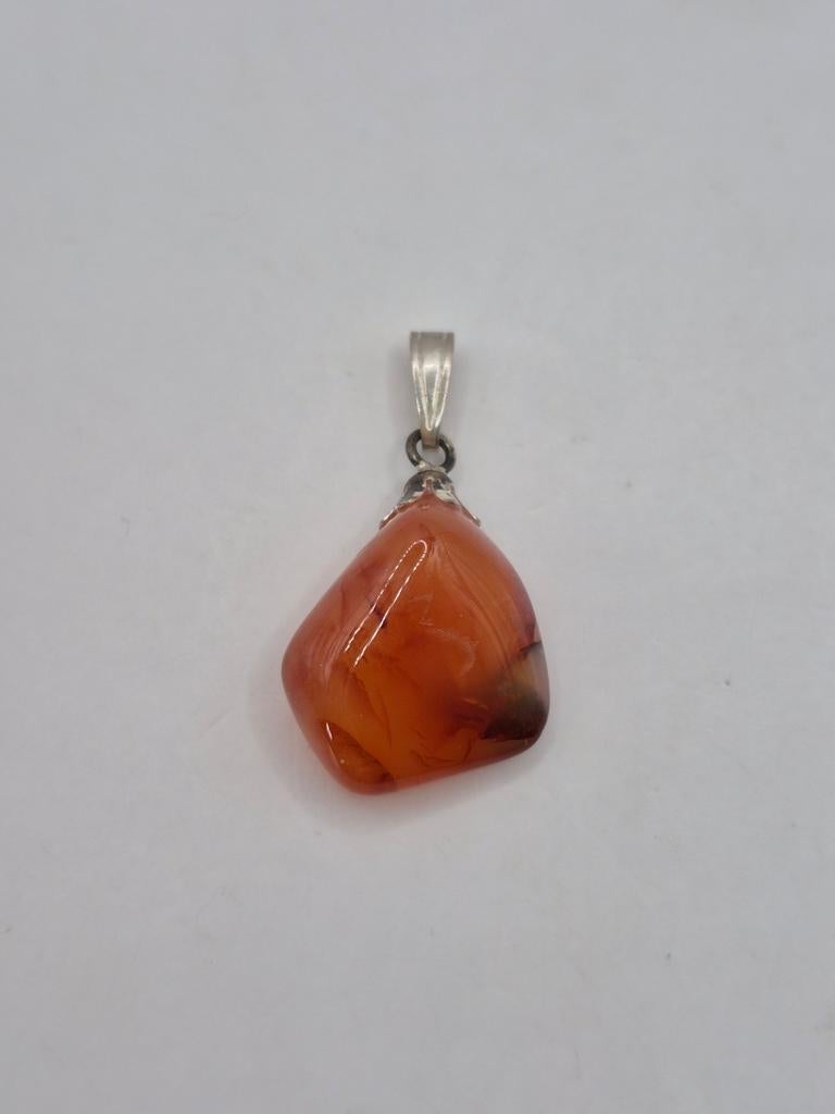 Carneool hanger, ring, ., Ophalen of Verzenden, Zo goed als nieuw, .