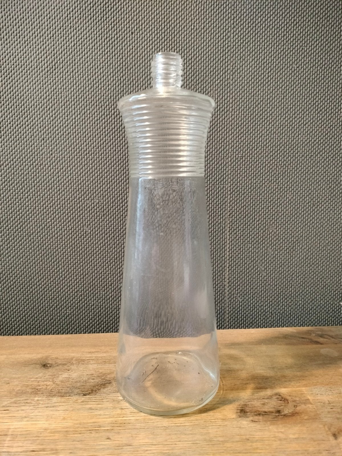 vintage fles geribbelde rand., Ophalen of Verzenden
