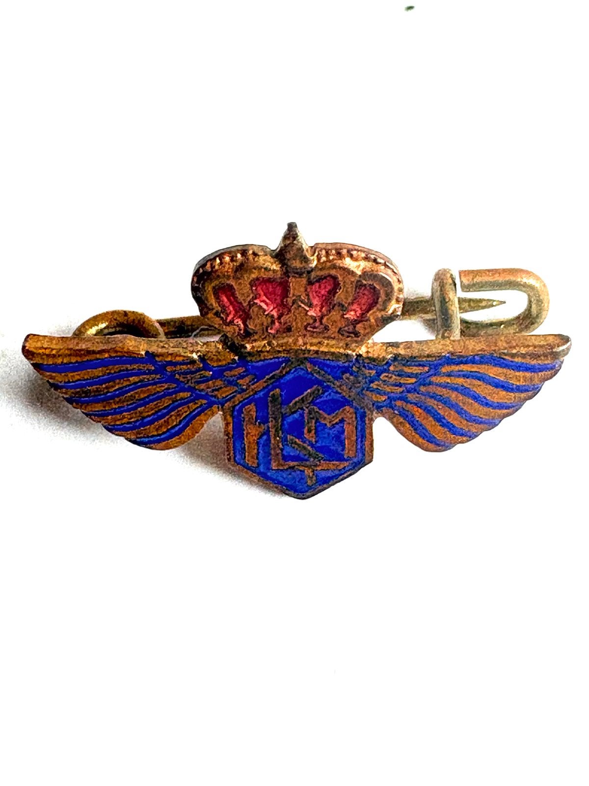 Vintage KLM Vlieger Speldje met Kroon en Vleugels, Verzamelen, Speldjes, Pins en Buttons, Ophalen of Verzenden, Gebruikt, Merk