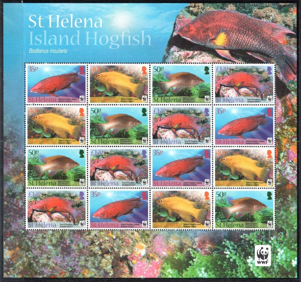 WWF postzegelvel van de Everlipvis, Postzegels en Munten, Ophalen of Verzenden, Postfris, Dier of Natuur