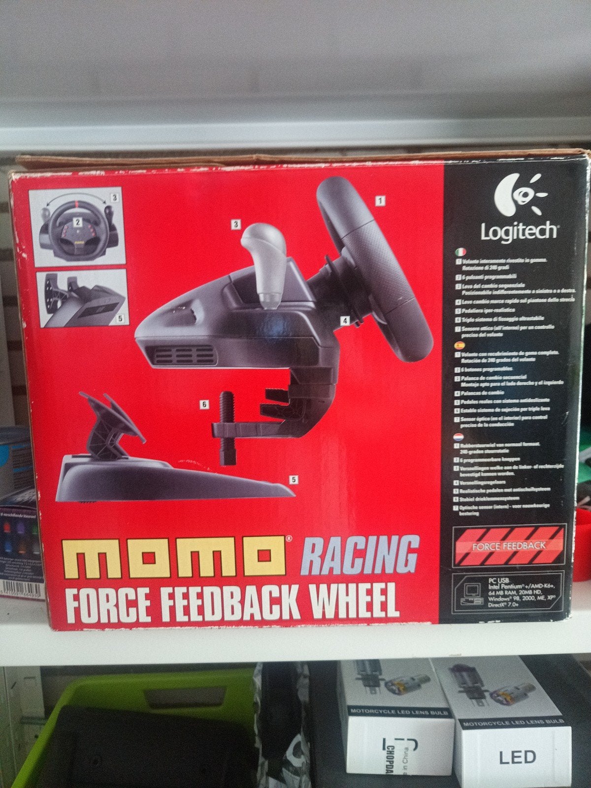 Logitech MOMO Racing Force Feedback Stuur, Racestuur, Gebruikt, Force feedback, Ophalen of Verzenden