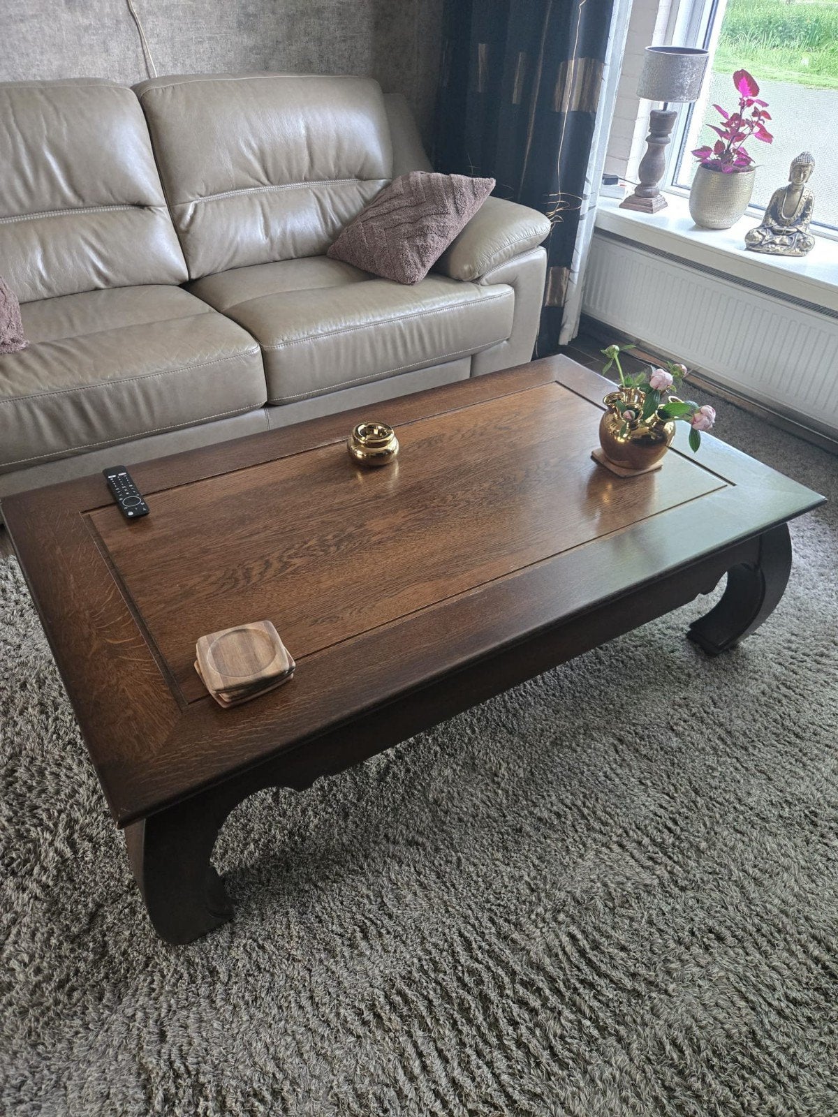 Opium salontafel - Robuust en stijlvol, Huis en Inrichting, Tafels | Salontafels, Ophalen, Gebruikt, 100 tot 150 cm, Klassiek, Robuust