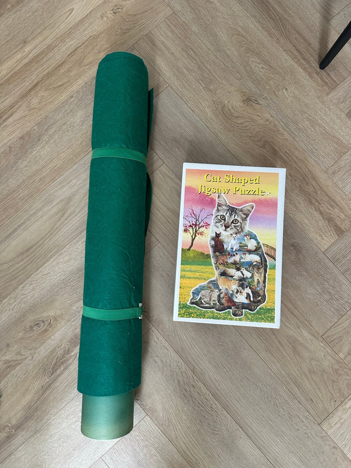 Puzzelmat opbergsysteem met kattenpuzzel (1000 stukjes), Ophalen of Verzenden, 500 t/m 1500 stukjes, Zo goed als nieuw, Legpuzzel