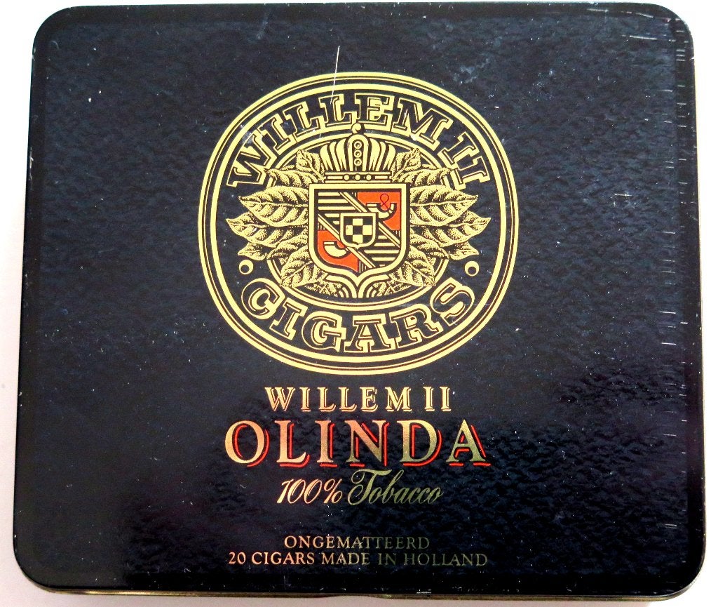 blikken cigarendoos WILLEM II Olinda, 20 cigars,, Ophalen of Verzenden, Overige