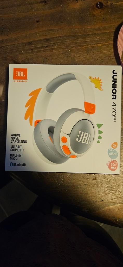 GesealdeJBL Junior 470NC Koptelefoon Active Noise Cancelling, Overige merken, Nieuw, Ophalen of Verzenden, Over oor (circumaural)