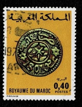 postzegel 748 Marokko Oude Munt, Ophalen of Verzenden, Marokko, Gestempeld