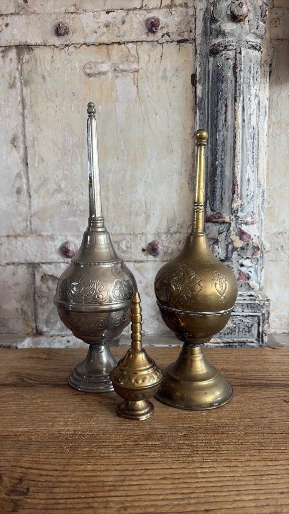 Antiek Marokkaanse rozenwater fles - parfumfles, Ophalen of Verzenden