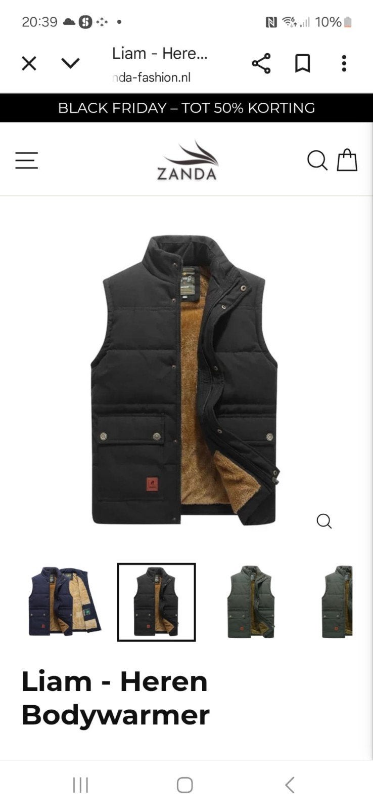 Nieuwe Zwarte Bodywarmer - Maat XXL (valt kleiner), Zanda, Zwart, Ophalen of Verzenden, Maat 56/58 (XL)