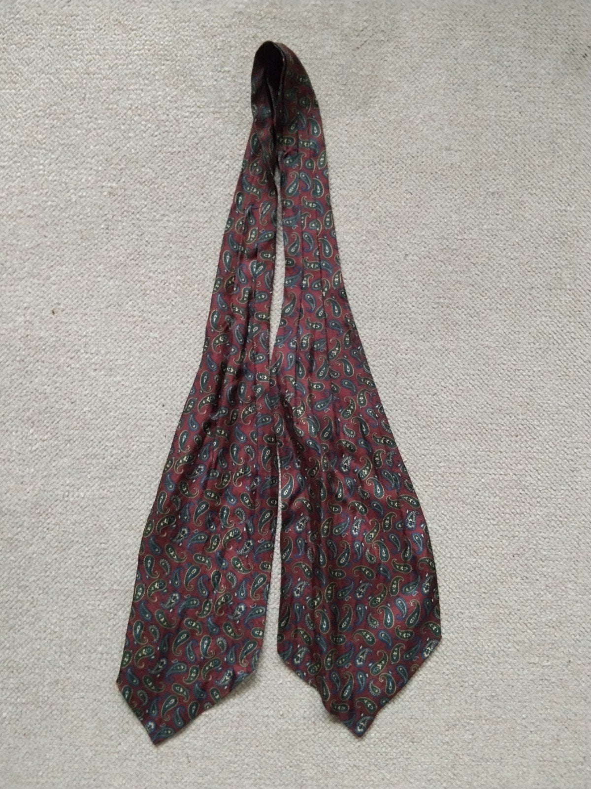 Luxe Zijden Cravat / Sjaal – Breuer by Maison de Bonnetrie, Ophalen of Verzenden, Zo goed als nieuw, Blauw, Met patroon