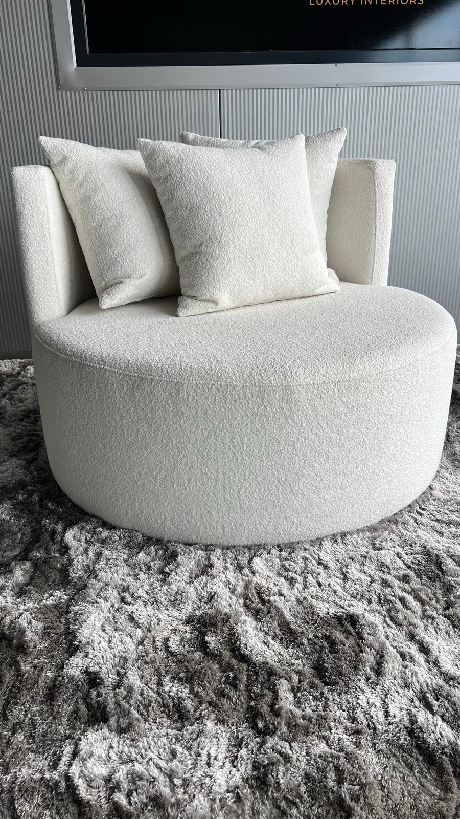 Luxe Crème Bouclé love seat, Huis en Inrichting, Nieuw, 75 tot 100 cm, Ophalen of Verzenden, 75 tot 100 cm