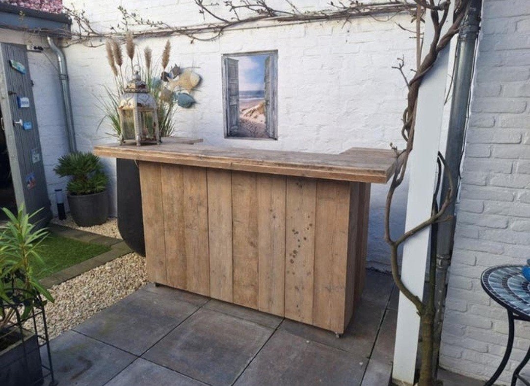 AANBIEDING Steigerhout Douglas balie toonbank bar koffie bar, Ophalen of Verzenden, Nieuw