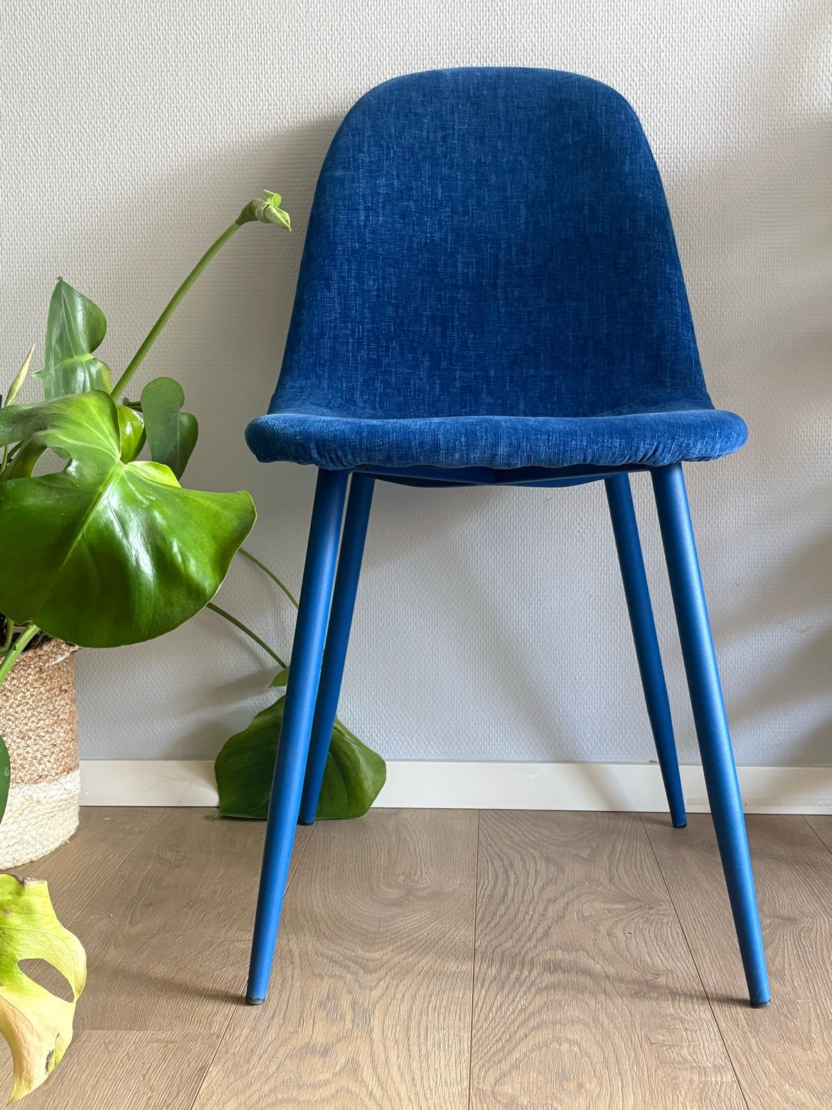 6 Blauwe stoelen, Ophalen, Blauw, Zo goed als nieuw, Metaal