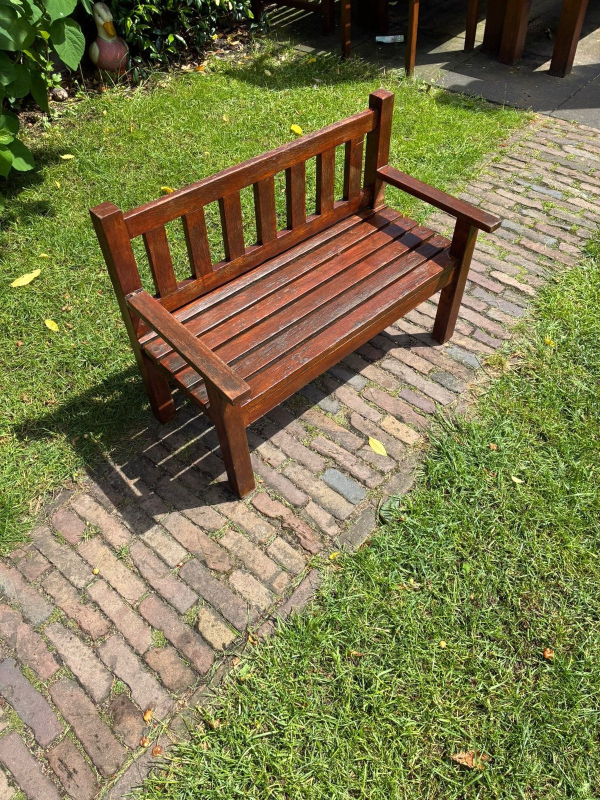 Leuk houten kindertuinbankje, Ophalen, Gebruikt, Hout