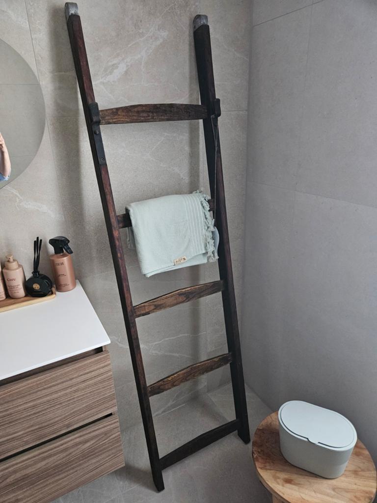 Decoratieve houten ladder - Handdoekenrek, Ophalen, Gebruikt, Overige typen, 150 tot 200 cm