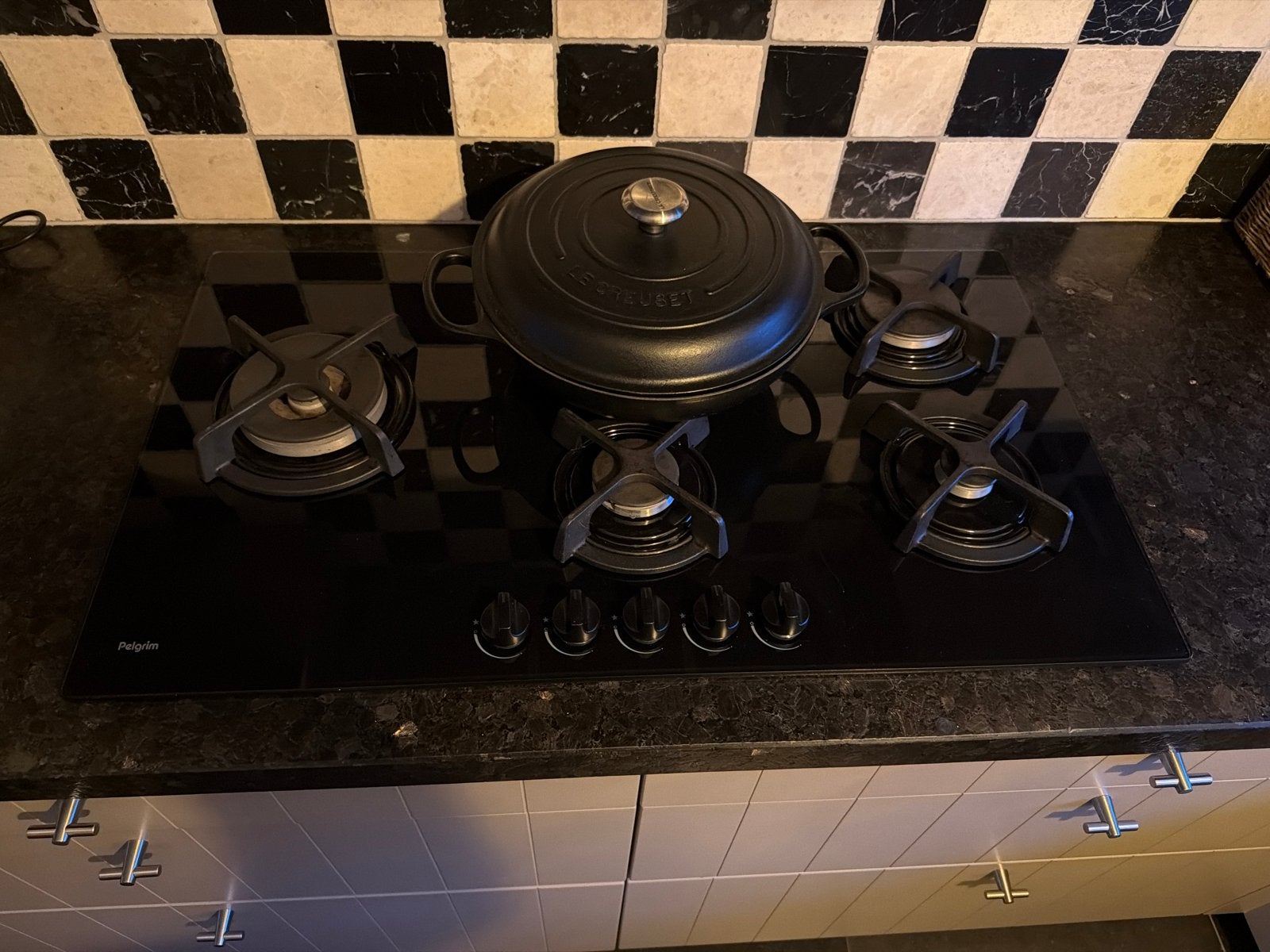 Pelgrim gasfornuis met 5 kookzones - Zo goed als nieuw, Witgoed en Apparatuur, Ophalen, Zo goed als nieuw, Inbouw, Gas