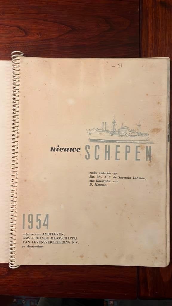 Savorin lohman - Nieuwe schepen 1954, Verzamelen, Scheepvaart, Kaart, Foto of Prent, Onbekend, Ophalen of Verzenden, Onbekend