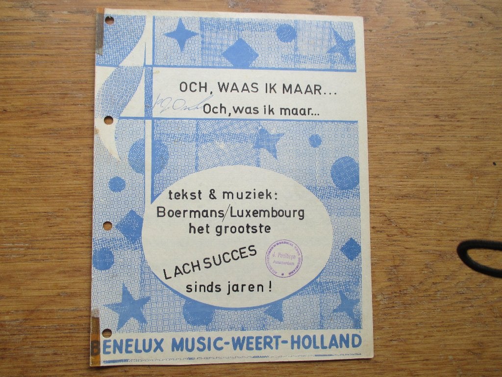 Och was ik maar..., Muziek en Instrumenten, Bladmuziek, Ophalen of Verzenden, Gebruikt, Artiest of Componist, Populair