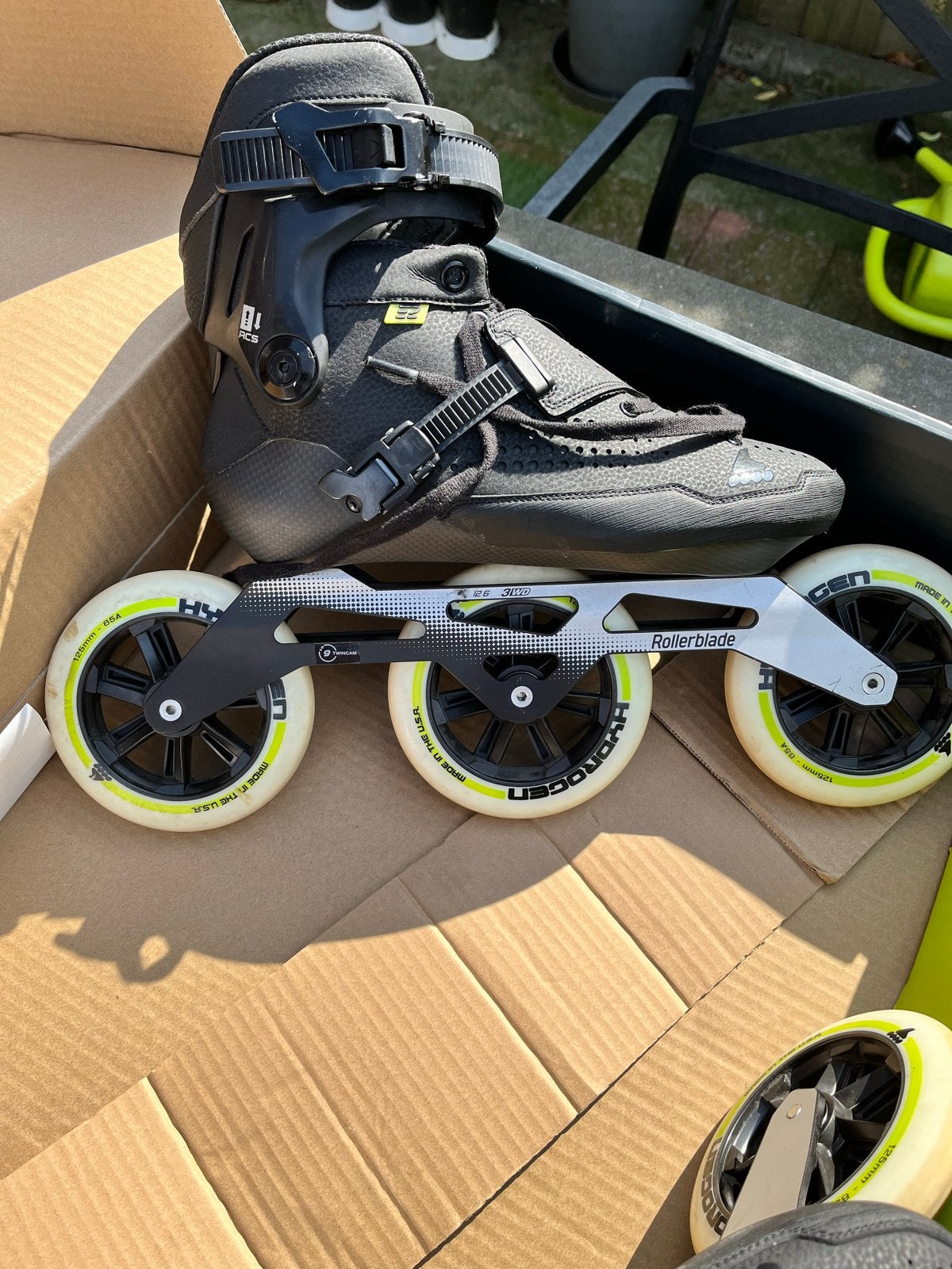 Rollerblade E2 Pro 125 skeelers - Maat 42.5, Gebruikt, Heren, Inline skates 4 wielen, Ophalen