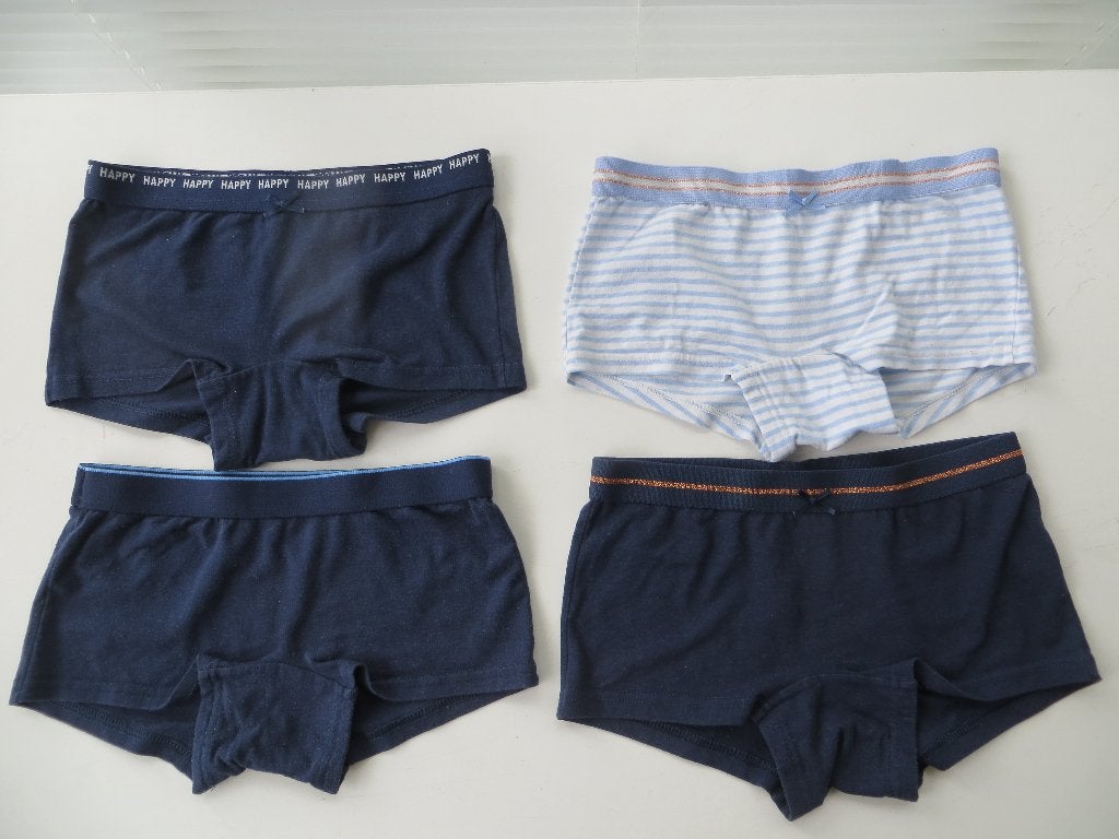 Ondergoed meisjes 4 Boxershorts Blauw Maat 134/140, Kinderen en Baby's, Kinderkleding | Maat 134, Nacht- of Onderkleding, Meisje