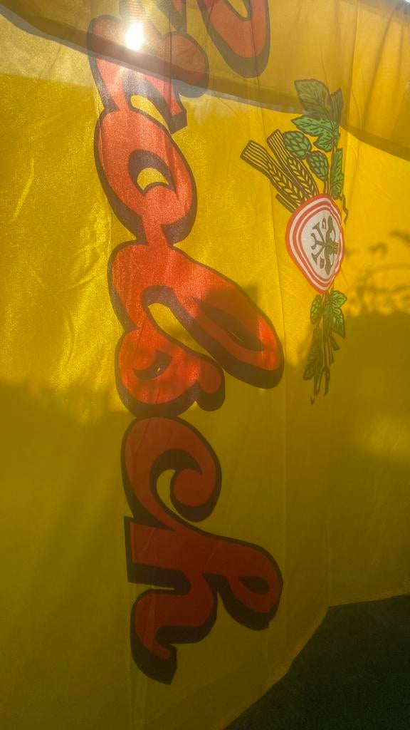 Vlag - Grolsch - rode letters, Ophalen of Verzenden
