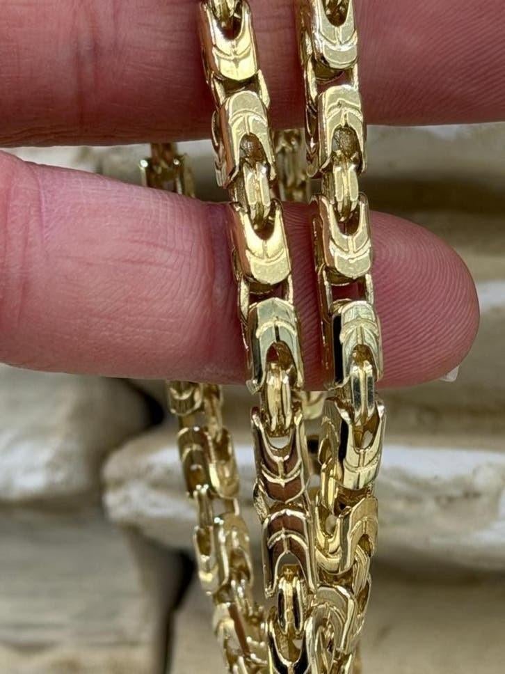 Gouden Fantasie Ketting 14kt, Sieraden, Tassen en Uiterlijk, Kettingen, Www.bredajuwelier.nl, Nieuw, Ophalen of Verzenden, Www.bredajuwelier.nl