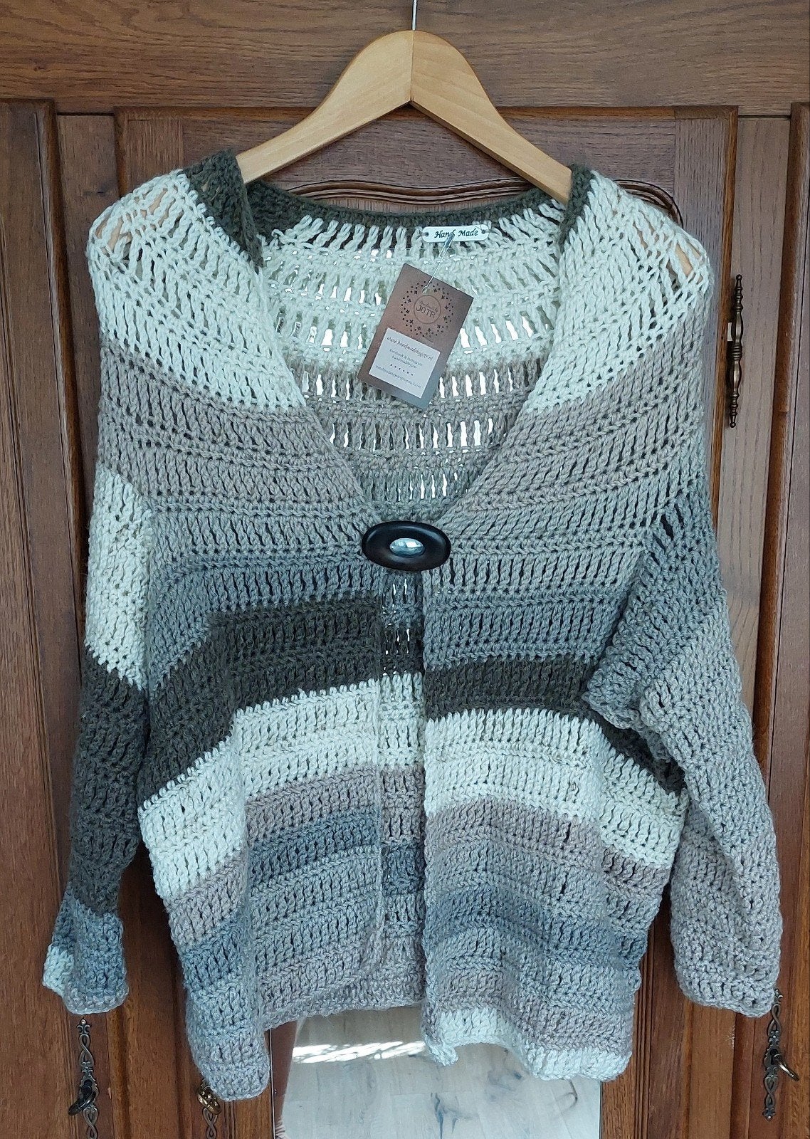 Nieuw gehaakt vest natureltinten L/XL, Beige, Maat 42/44 (L), Nieuw, Ophalen of Verzenden