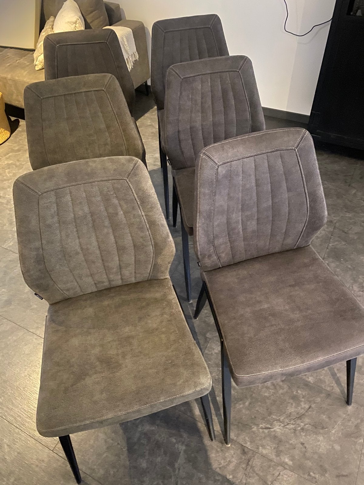 eetkamerstoelen 6 stuks, Huis en Inrichting, Ophalen, Zo goed als nieuw, Grijs, Vier