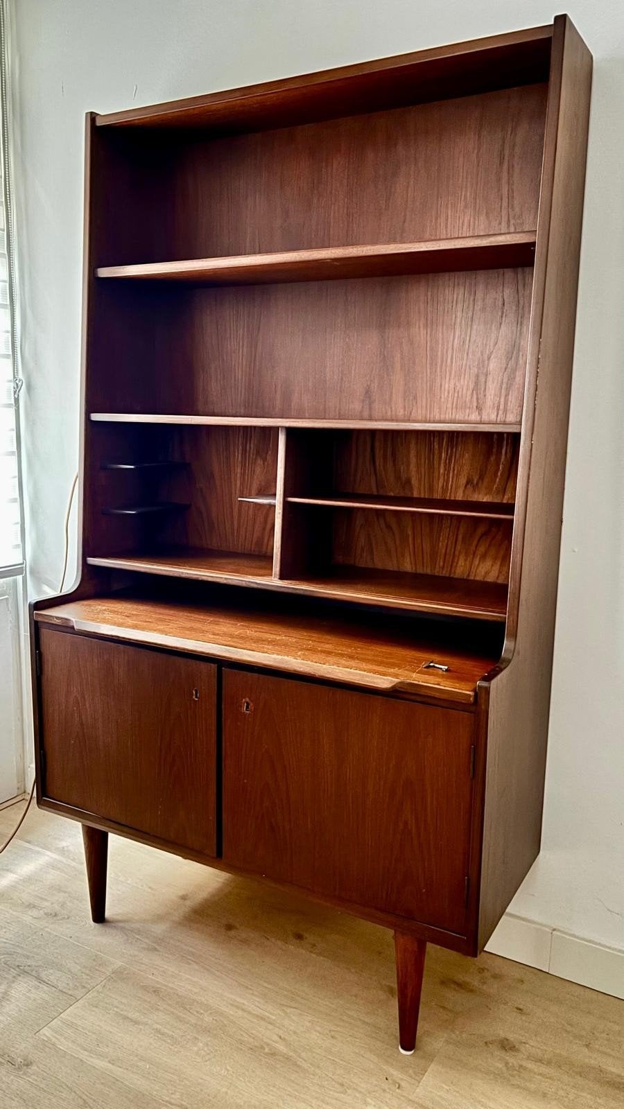 Vintage kast highboard jaren 70 Teak, Antiek en Kunst, Ophalen