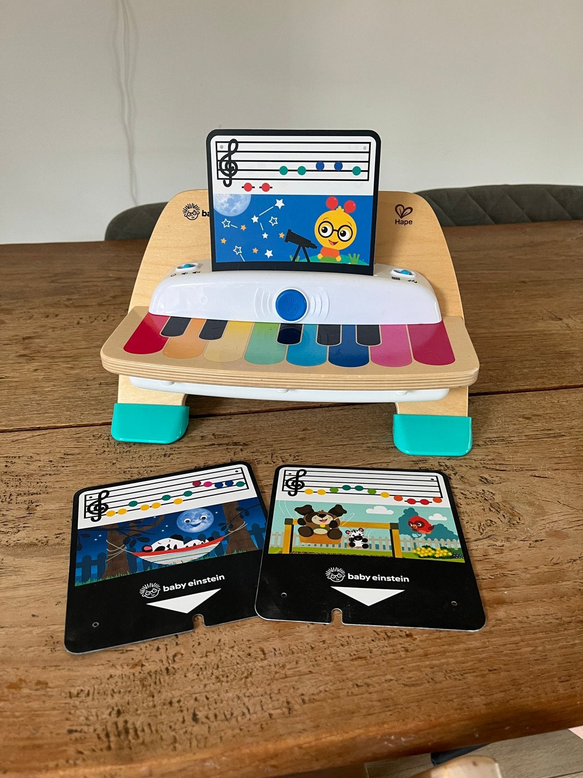 Baby Einstein Hape Magic Touch Piano met 3 muziekkaarten, Ophalen of Verzenden, Zo goed als nieuw, Overige typen, Met geluid