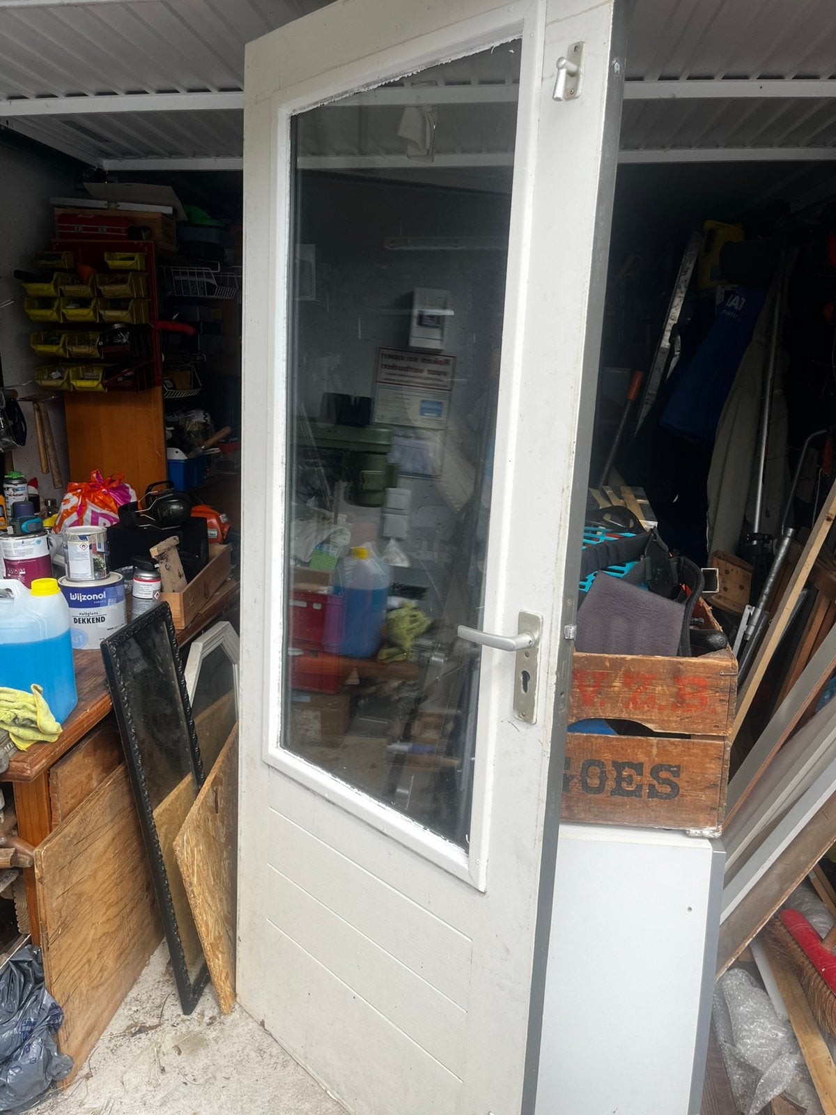 Hardhout Buitendeur, Ophalen, Gebruikt, 80 tot 100 cm, Buitendeur