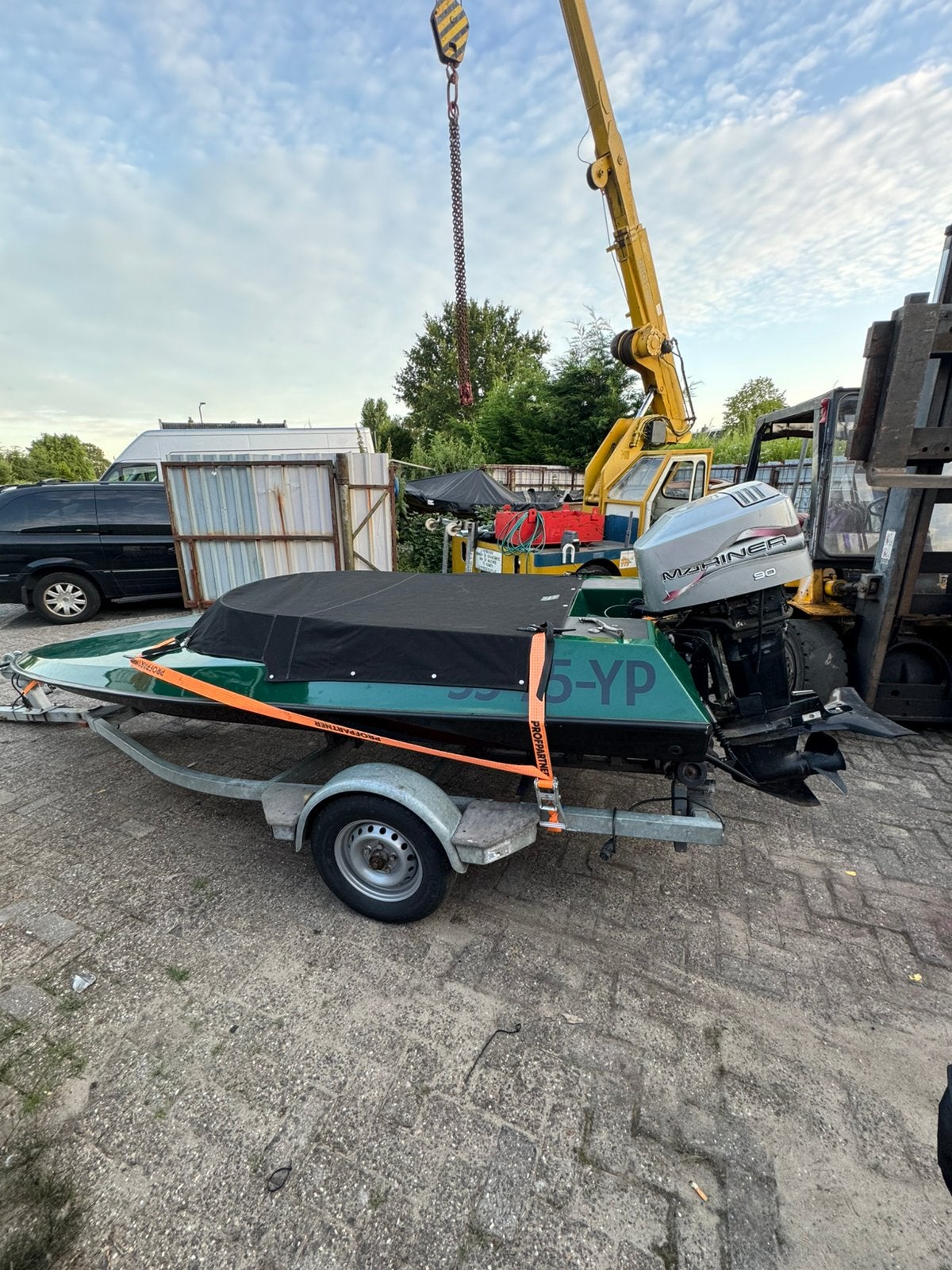 Piranha baghera 90 pk mariner ( race uitvoering ), Watersport en Boten, Speedboten, Ophalen, Overige merken, Gebruikt, 4 m