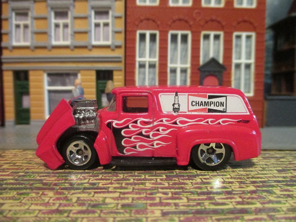 1956 Ford F-100 Delivery Van - Hot Wheels Champion bougies, Ophalen of Verzenden, Gebruikt, Auto