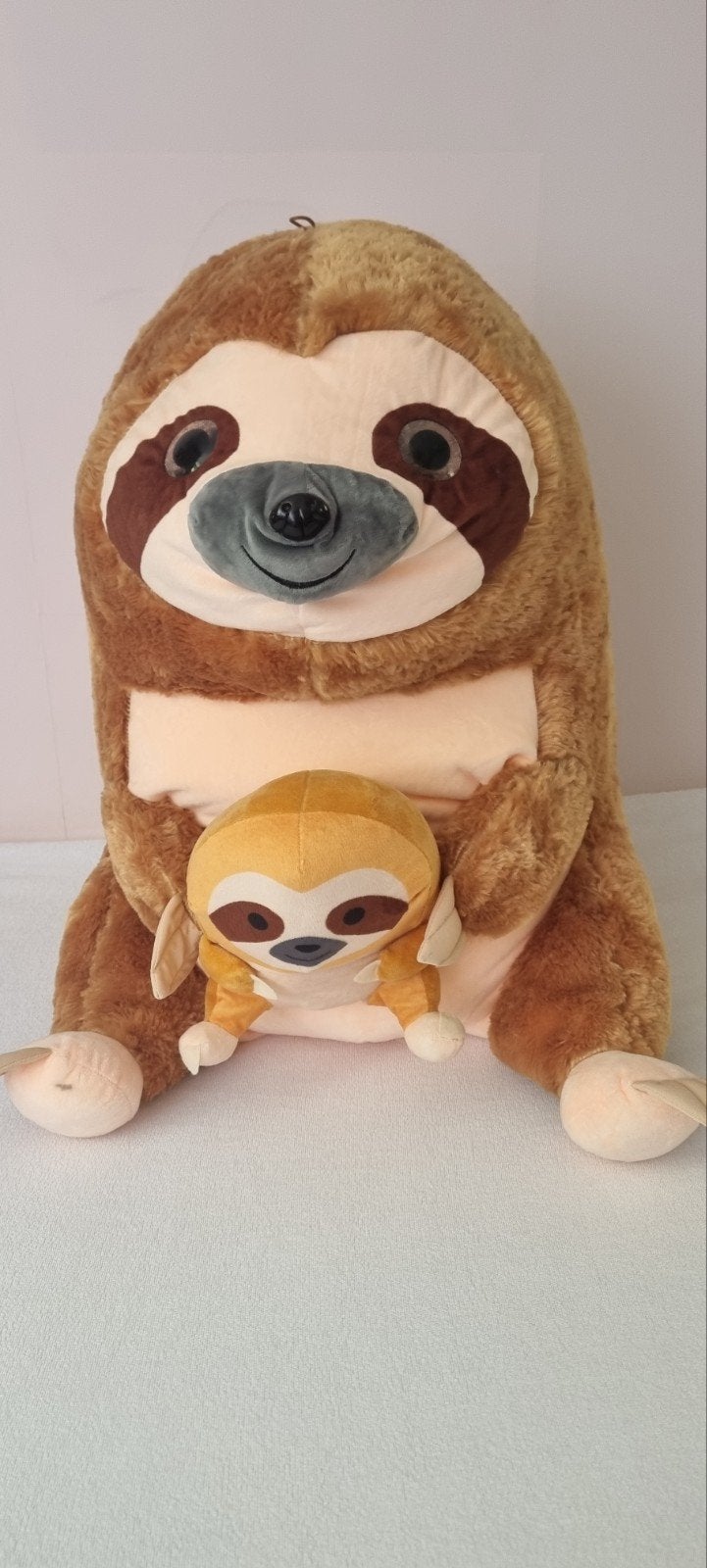 Grote luiaard knuffel met baby luiaard, Kinderen en Baby's, Overige merken, Overige karakters, Overige typen, Ophalen of Verzenden